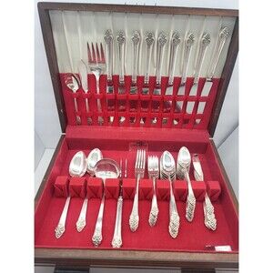 Vintage 1881 Rogers 40s Oneida Plantation Silverware Set of 62 Pieces
